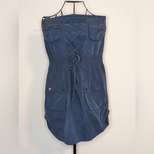 Blue Bird Blue Mini Tube Strapless Dress Size M